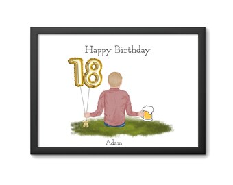 18th Birthday Personalised Print - 18th Birthday Gift for him