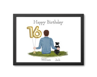 16th Birthday Personalised Print - 16th Birthday Gift for him
