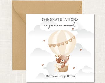 Personalised Congratulations on Your New Arrival Baby Card