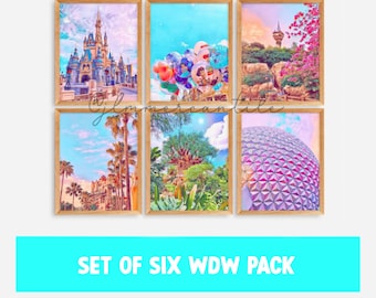 Set of 6 WDW Painted Portraits - Digital Download