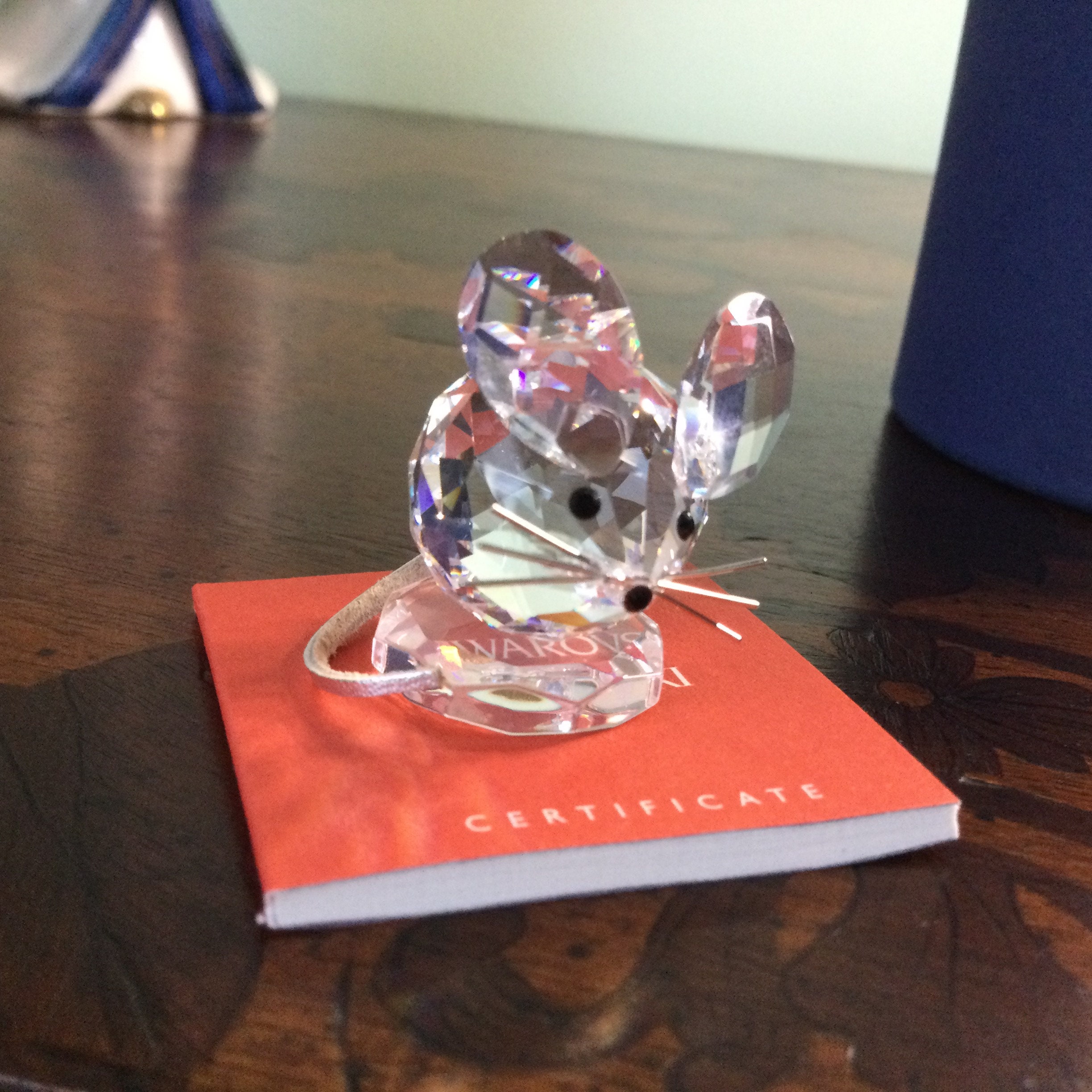 swarovski mouse with metal tail