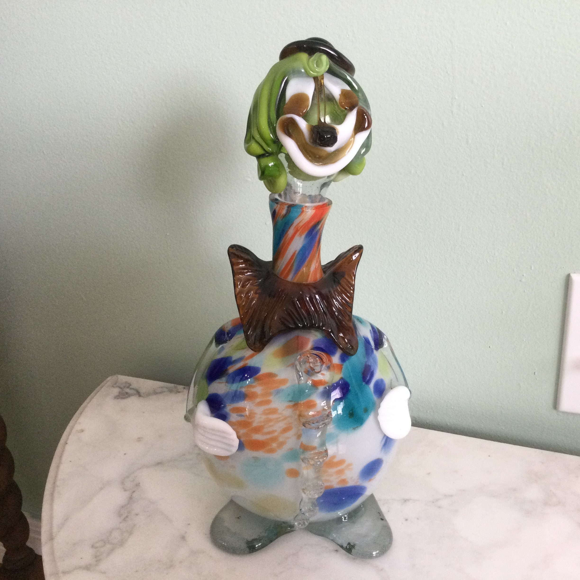 Vintage 12.5 Inches Murano Blown Art Glass Clown Decanter a Etsy