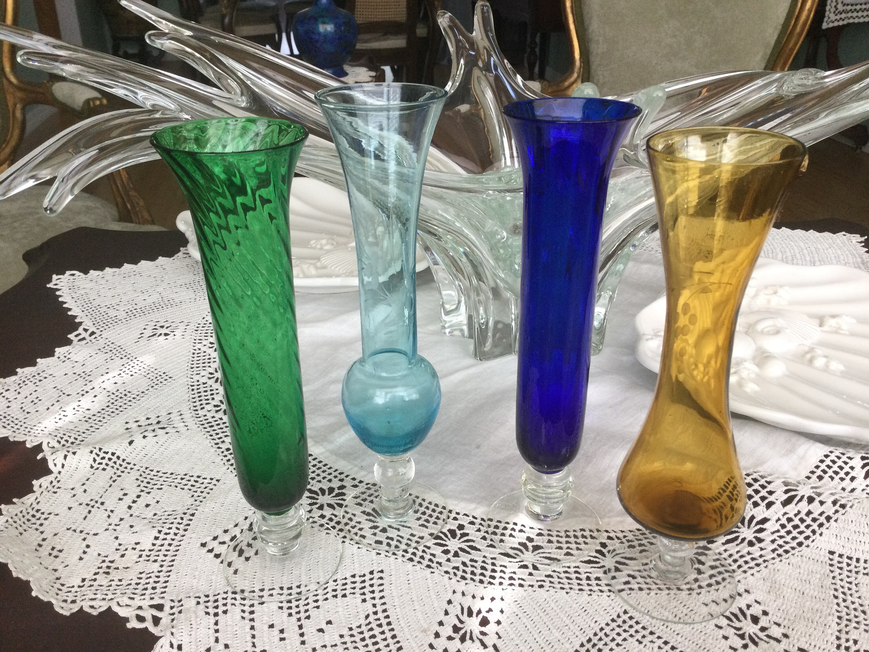 Vintage Fluted crystal flower vase an attractive and Etsy