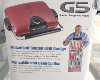 Brand New George Foreman G5 Next Grilleration Grill | 5 Interchangeable Plates | Model GRP90WGR | NIB