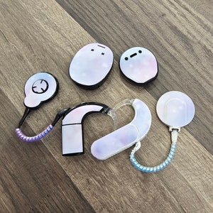 Cotton Candy Clouds: Skins for MedEl, Cochlear, Advanced Bionics, Oticon, Phonak, and Dexcom