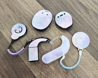 Cotton Candy Clouds: Skins for MedEl, Cochlear, Advanced Bionics, Oticon, Phonak, and Dexcom