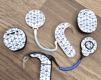Airplanes Cochlear Implant Stickers: Removable Vinyl Skins