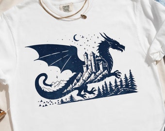 Dragon Vintage Dark Art Graphic Shirt, 90s Tattoo, Retro Medieval Y2k Tshirt, Unisex Tee