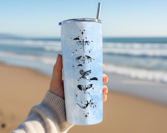 Fourth Wing-tumbler | Basgiath War College Dragon Rider 20 oz isolerad vattenflaska