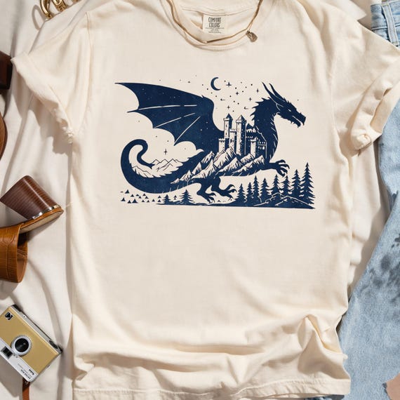 ドラゴン ヴィンテージ ダーク アート グラフィック シャツ、90 年代 