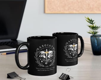 Tazza nera ispirata al Basgiath War College della Quarta Ala