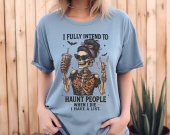 Messy Bun Skeleton Coffee Shirt: Lustiges Lieblings T-Shirt
