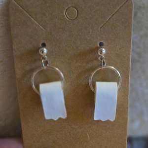 Nickel-Free Toilet Paper Roll Earrings | Funny Bathroom Humor Jewelry |  Dangle Earrings | Pandemic Memento Novelty Earrings | Gag Gift