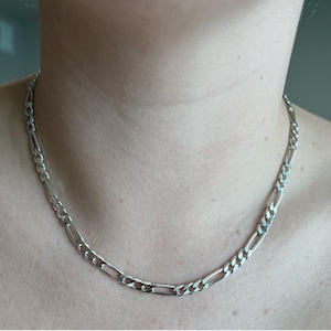 925 Sterling Silver Figaro Chain 18 inches for men or women gift
