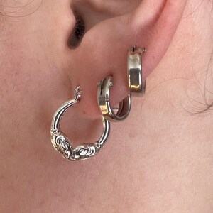 Double Ram Small Hinged Hoop Earrings