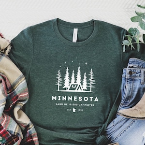 Minnesota Campsite T-Shirt Shirt Tee ∙ North Shore Camping Gift ∙ North Shore ∙ Superior Hiking Trail ∙ Duluth ∙ MN ∙ State Parks