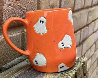 Orange moucheté - Mug fantôme de taille moyenne