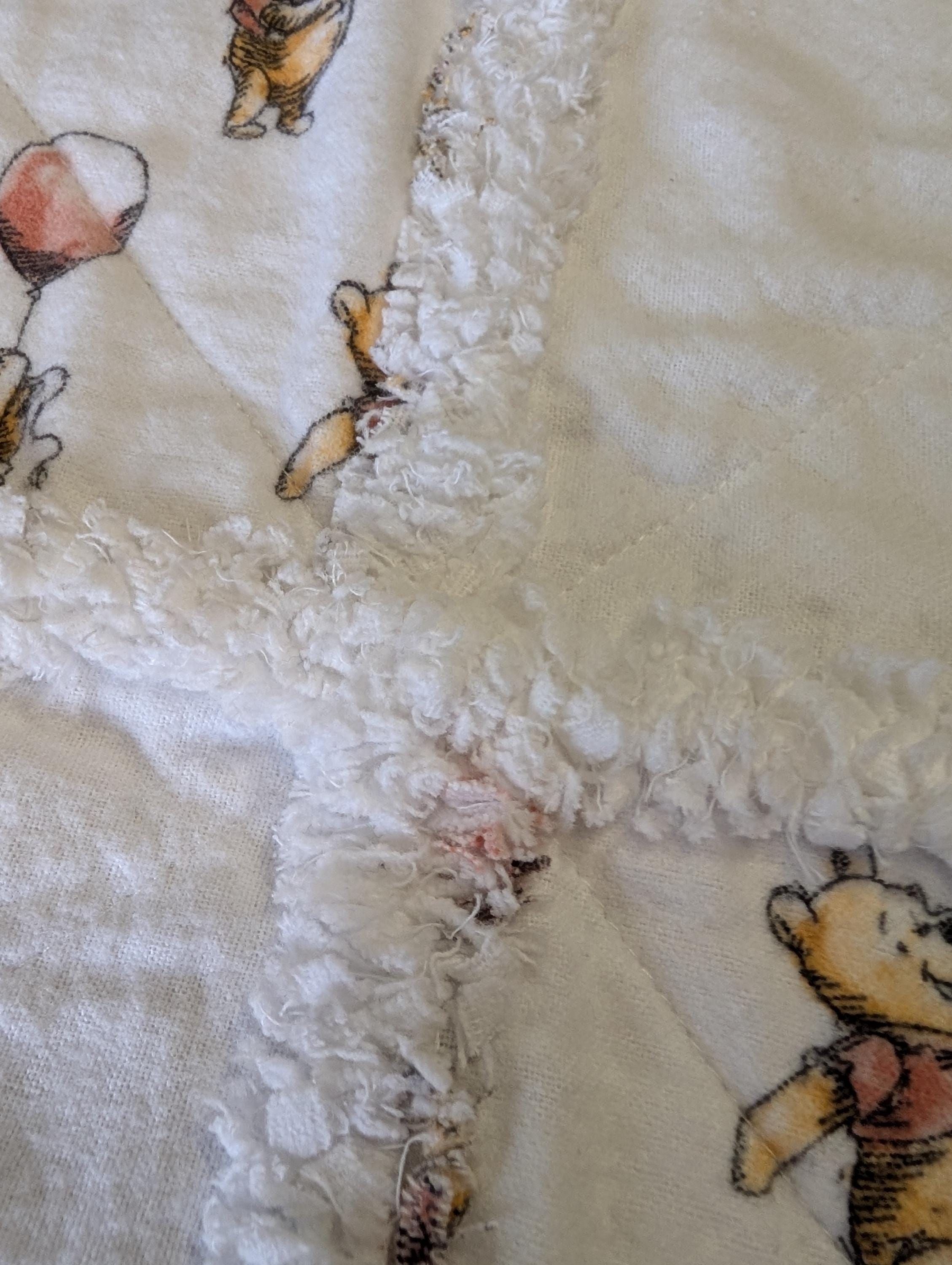 Winnie the Pooh toddler rag quilt, Baby quilt