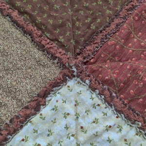Fall colors rag quilt, warm colors rag quilt, earth tone colors quilt, throw quilt, throw or lap quilt