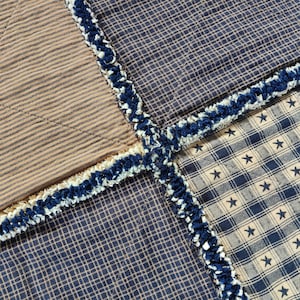 Little bit of country! Navy stars and stripes rag quilt