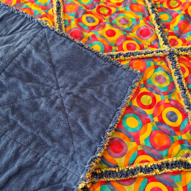 Colorful rag quilt/bright colored rag quilt/juvenile rag Etsy