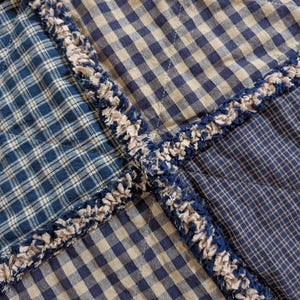 Blue &quot;All Plaid&quot; rag quilt