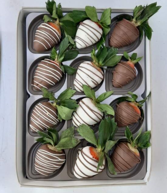 gourmet drizzled strawberries