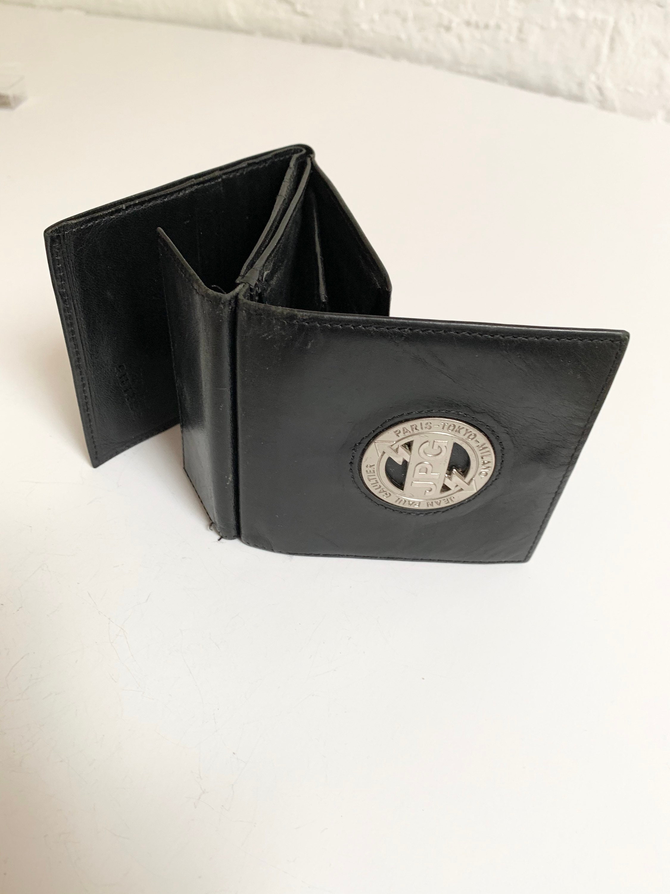 Jean Paul Gaultier Wallet Leather Black | eBay