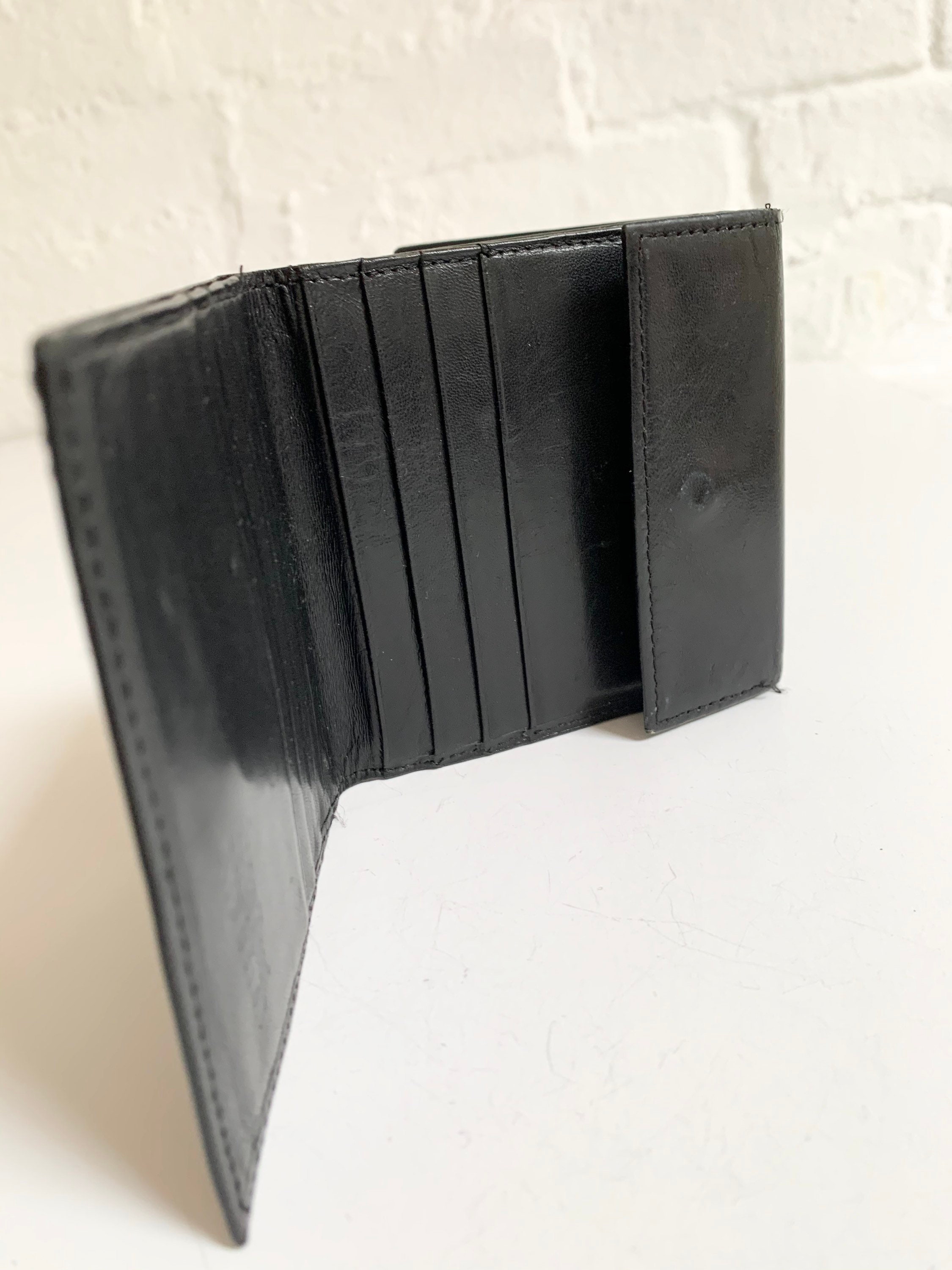 1980's JPG Black Leather Wallet .label: Jean Paul