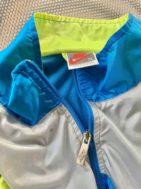 1980's Nike Shell Suit Jacket in Electric Blue / Silv… - Gem