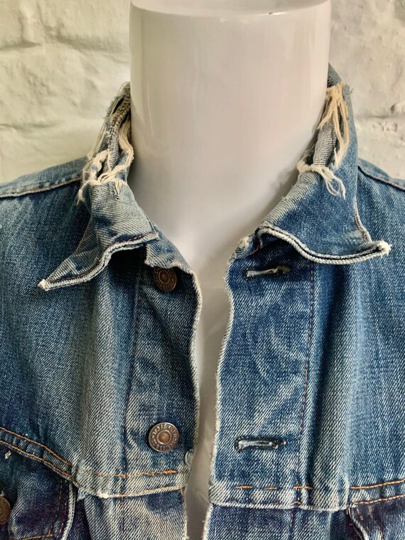 1970s Levis Denim Waistcoat with 'Upscaled' Tiger… - image 4