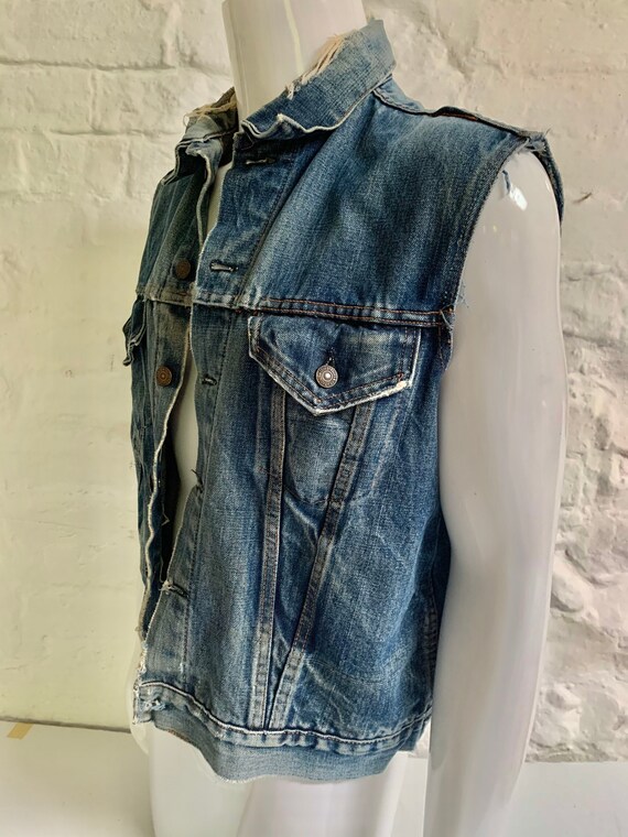 1970s Levis Denim Waistcoat with 'Upscaled' Tiger… - image 7