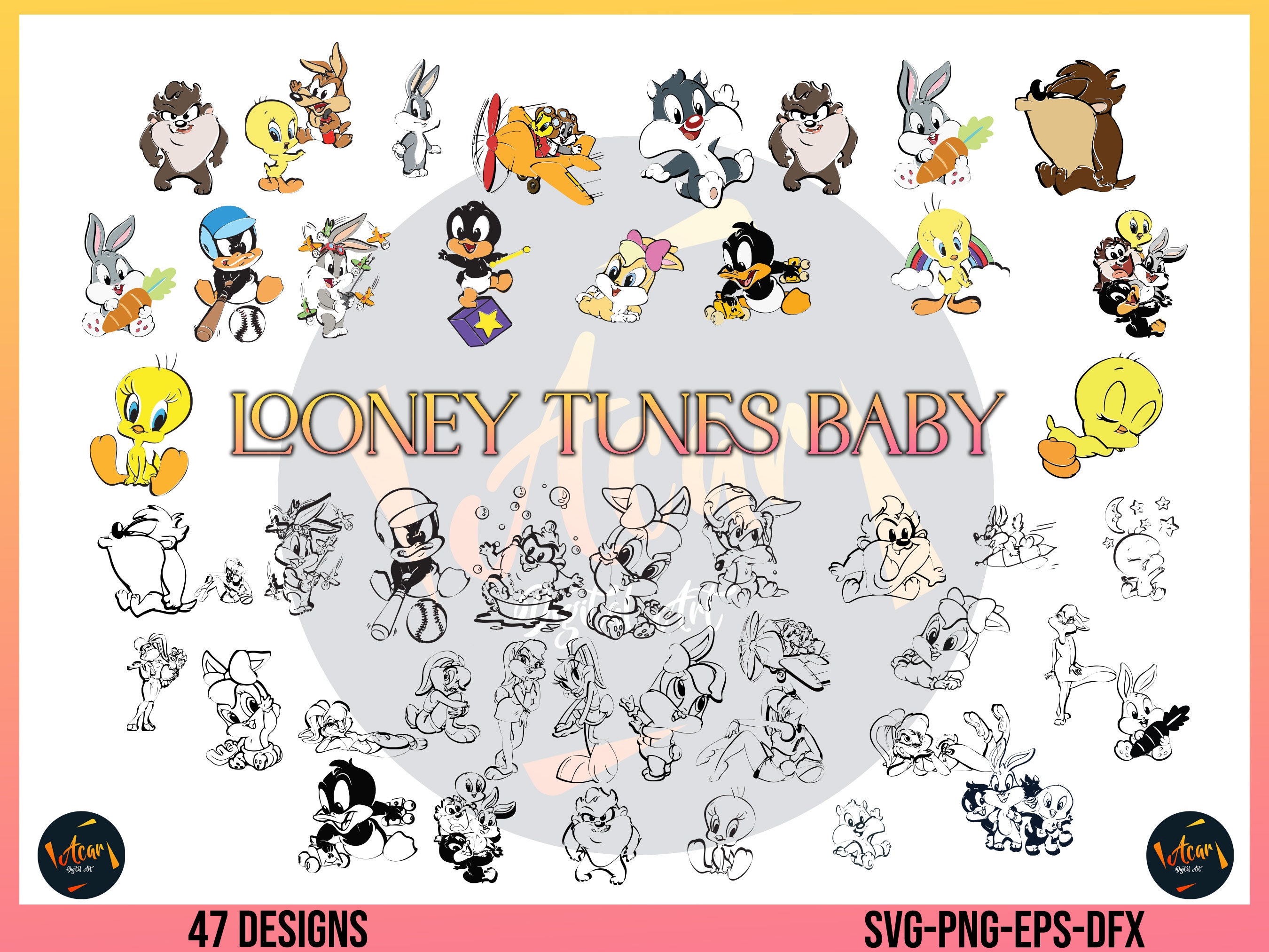 Looney Tunes Baby SVG BUNDLE Looney Tunes Svg and Png Etsy