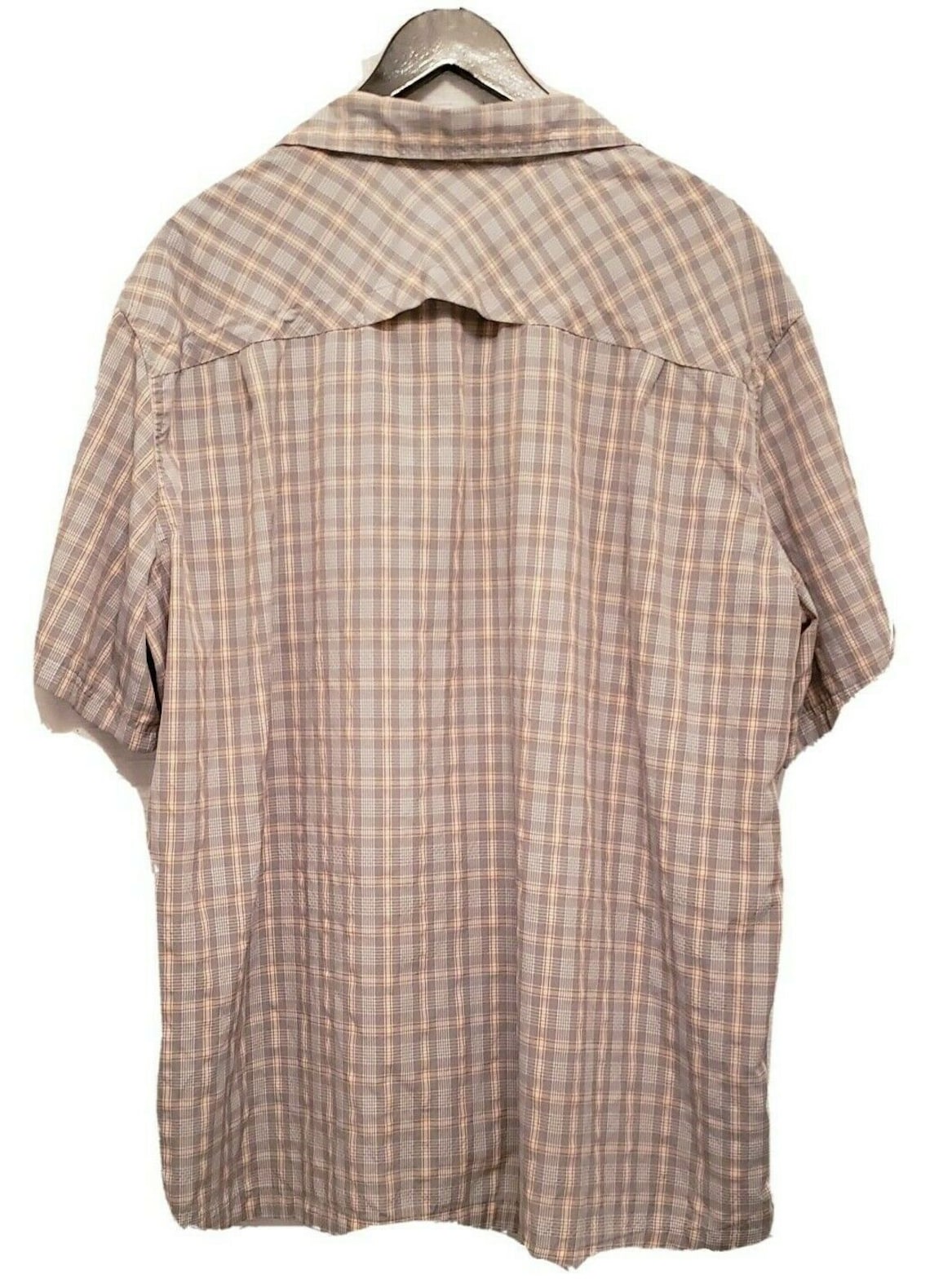 LL Bean Vintage Gray Plaid Cool Weave Short Sleeve Shirt Mens Etsy
