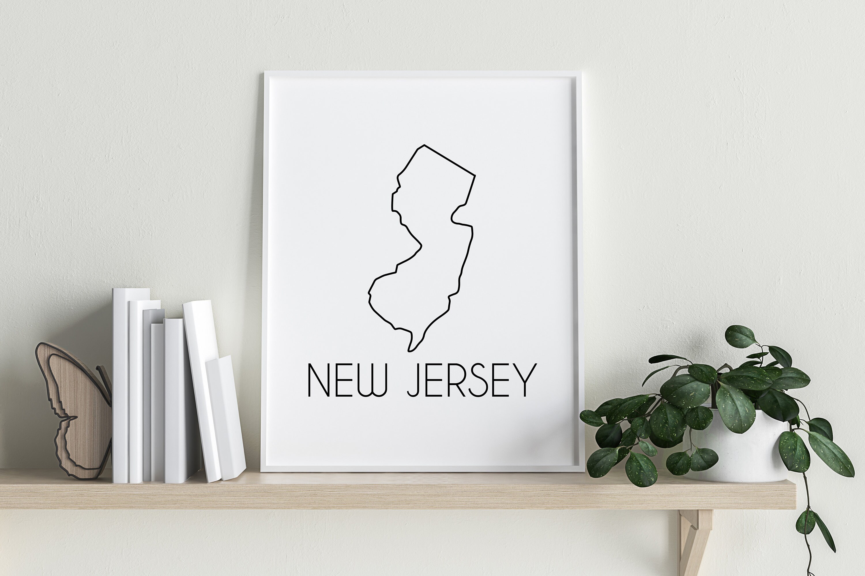 New Jersey Print New Jersey State State Wall Art Wall Art Etsy