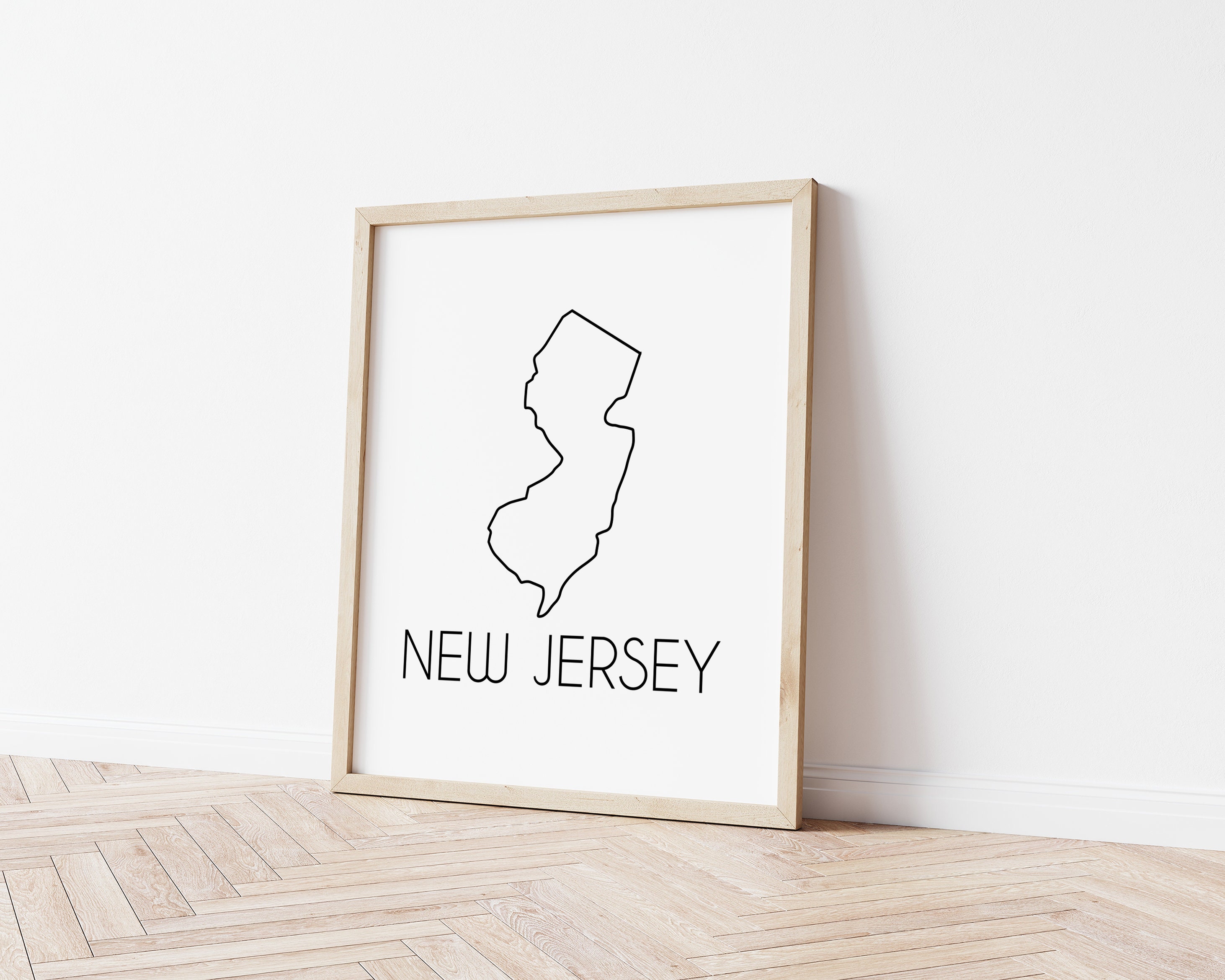 New Jersey Print New Jersey State State Wall Art Wall Art Etsy