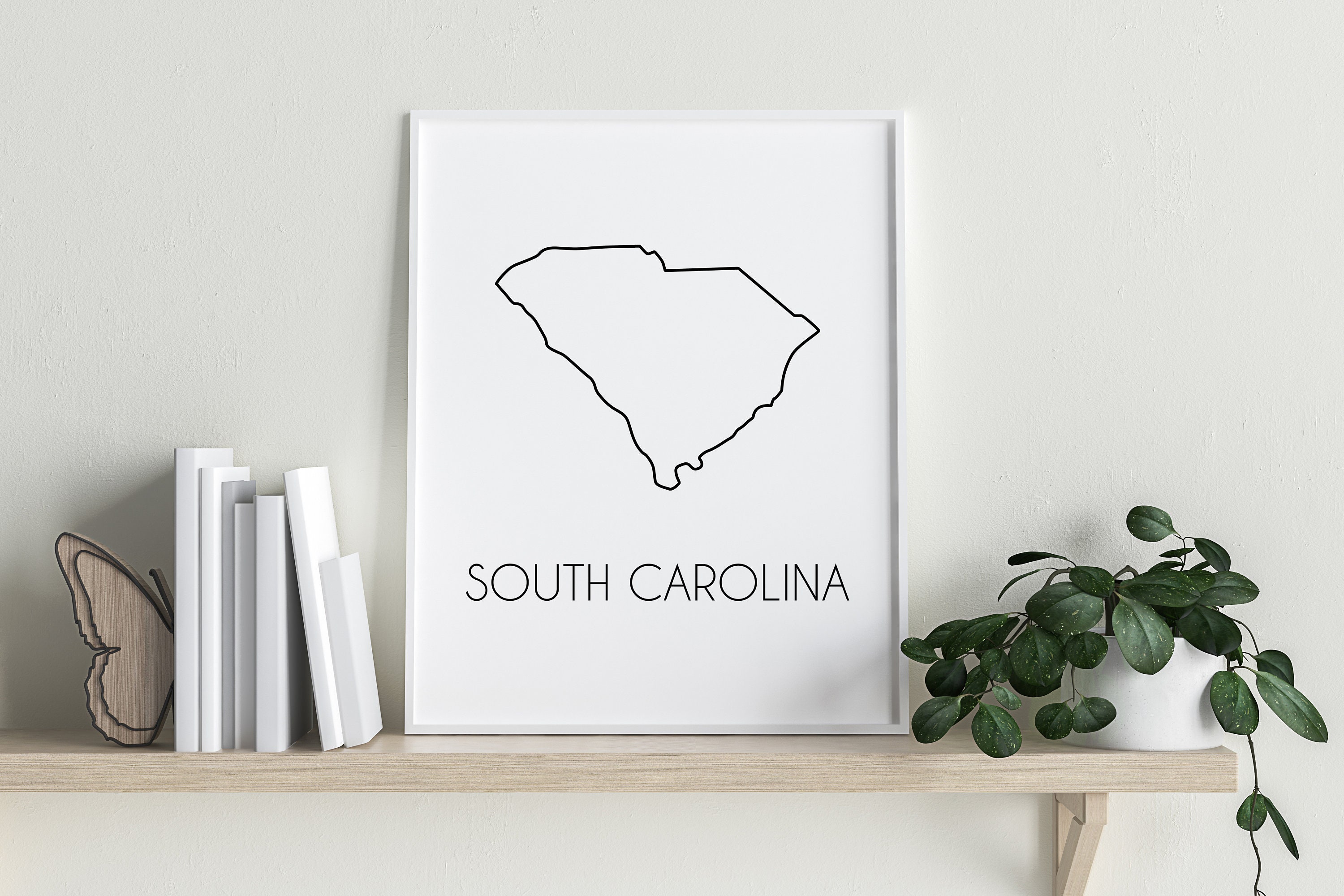 South Carolina Print South Carolina State State Wall Art Etsy UK