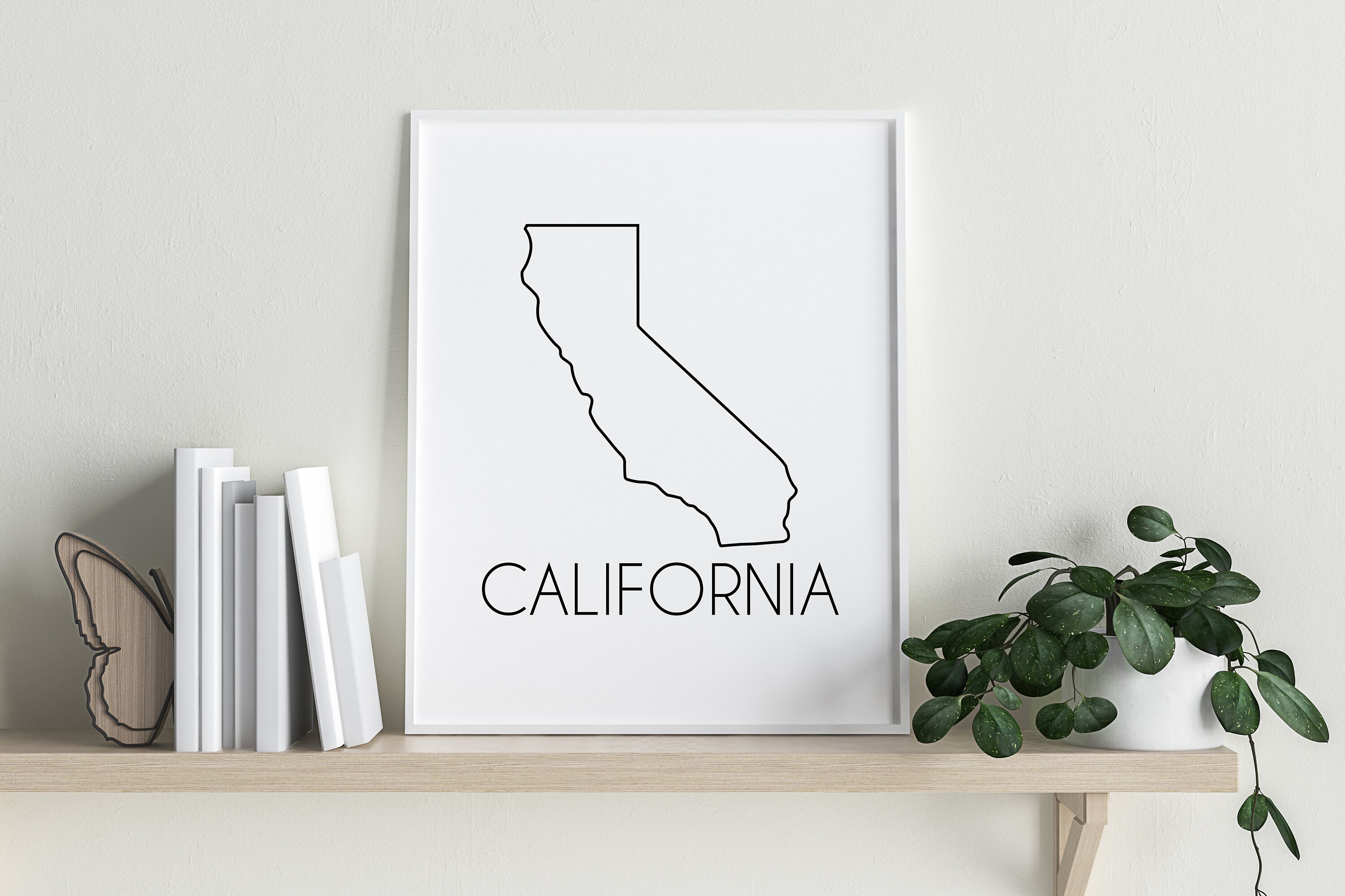 California Print California State State Wall Art Wall Art Etsy