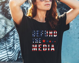 Defund The Media Fake News Politisk protest Social distans T-shirt, falska nyheter skjorta, media lögner skjorta, defund media Tee, defund media