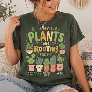 Söt växttröja eller sweatshirt – "Mina växter hejar på mig" – Rolig botanisk ordvits, gåva för trädgårdsälskare, kläder för växtföräldrar bild 1