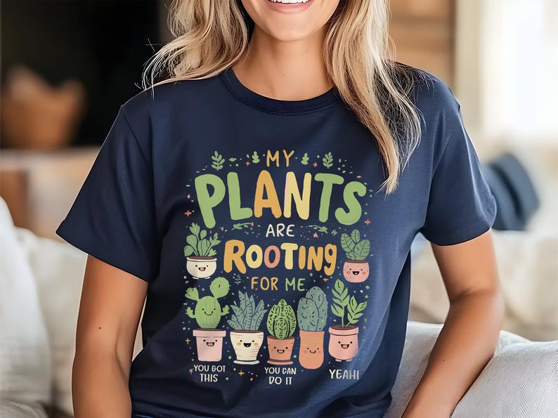 Söt växttröja eller sweatshirt – "Mina växter hejar på mig" – Rolig botanisk ordvits, gåva för trädgårdsälskare, kläder för växtföräldrar bild 5