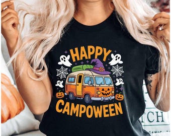 Happy Campoween T-Shirt: Spooky Halloween Camping Tee