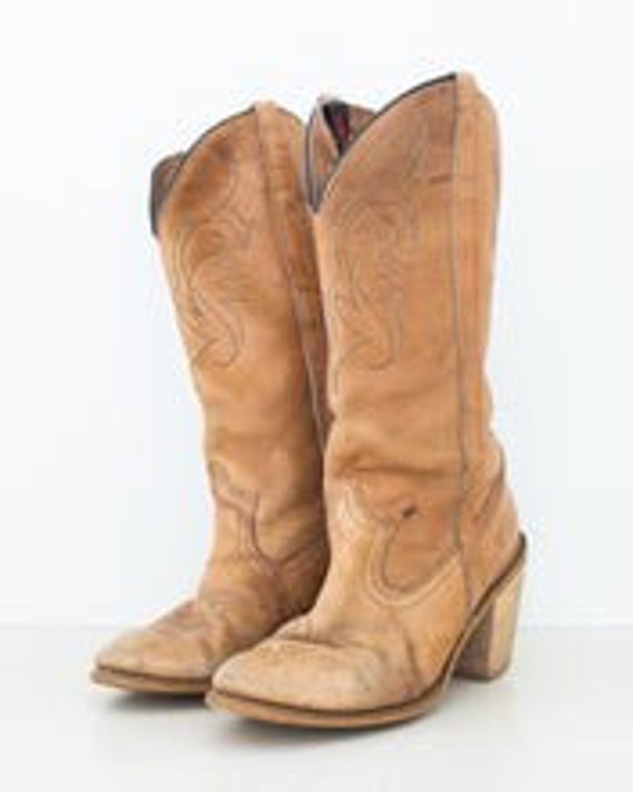 Stacked Heel Western Boots w6