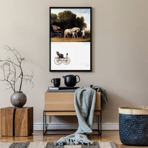 impression cheval et calèche vintage - oeuvre d'art mural équestre classique pour la décoration intérieure