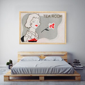 Impresión de arte de pared de salón de té retro: regalo único para amantes del arte