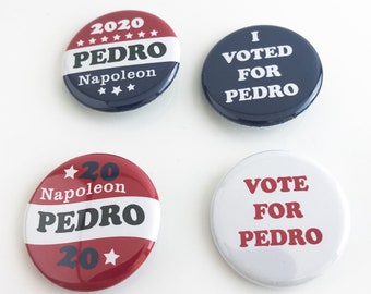 Vote For Pedro 2 New 1.25/" Pinback Buttons Napoleon Dynamite