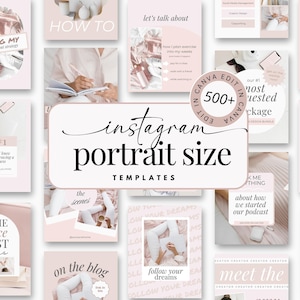 500 Pink Instagram Post Templates - Rose Gold Instagram Templates - Jewelry Instagram Post  - Stories - Canva - Social Media Templates