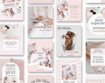 Portrait Templates - Business - Pink - Quotes - Canva - Blogger - Social Media - Beauty - Affirmations