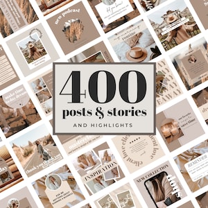 400 Instagram Templates - Instagram Templates Coach - Instagram Templates for Business - Instagram Templates Canva - Aesthetic Instagram