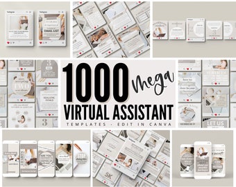 Virtual Assistant Instagram Templates: 1000+ Social Media Posts (Digital Download)